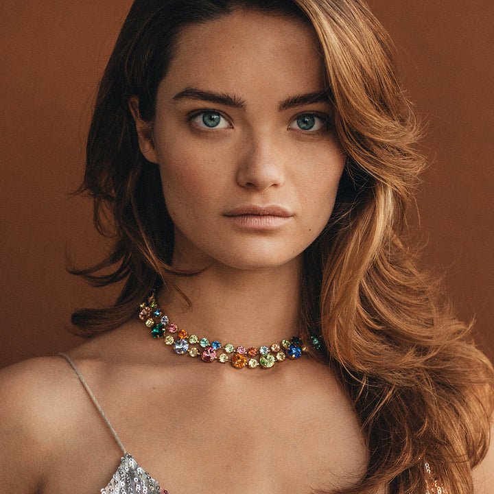 Caroline Svedbom Pomona Statement Necklace with Rainbow Crystals