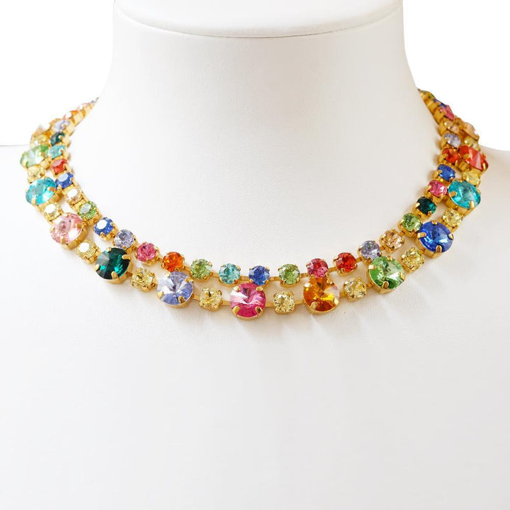 Caroline Svedbom Pomona Statement Necklace with Rainbow Crystals