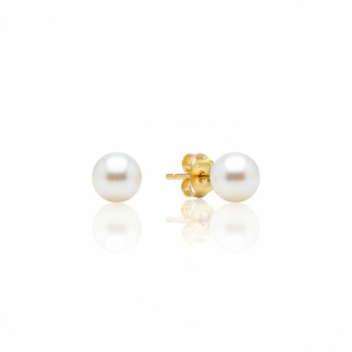 Mococo Fine 9ct Solid Gold Freshwater Pearl Stud Earrings