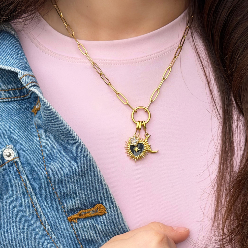 Mococo Gold Charm Carrier Necklace