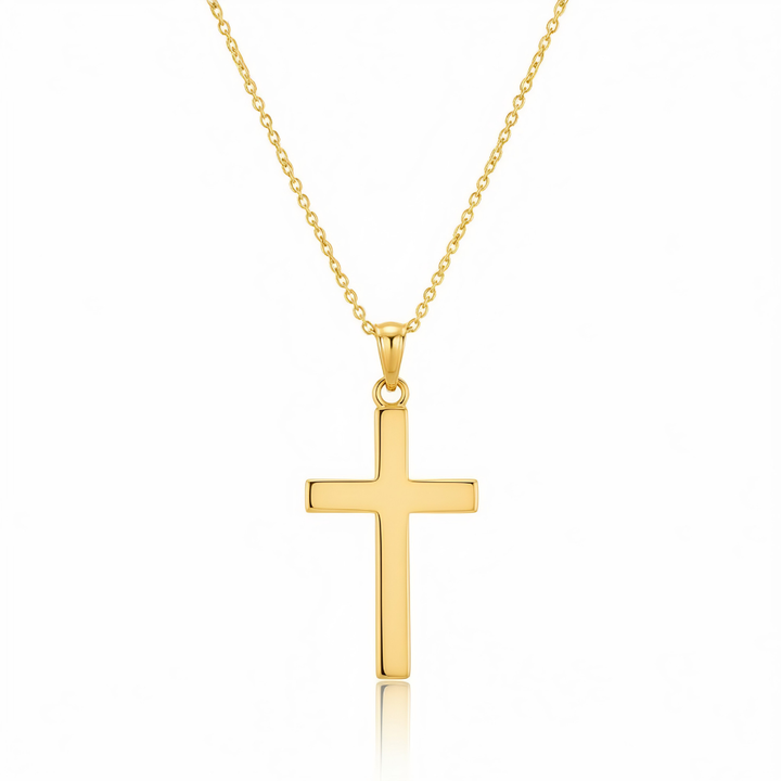 Mococo Fine 9ct Solid Gold Cross Necklace