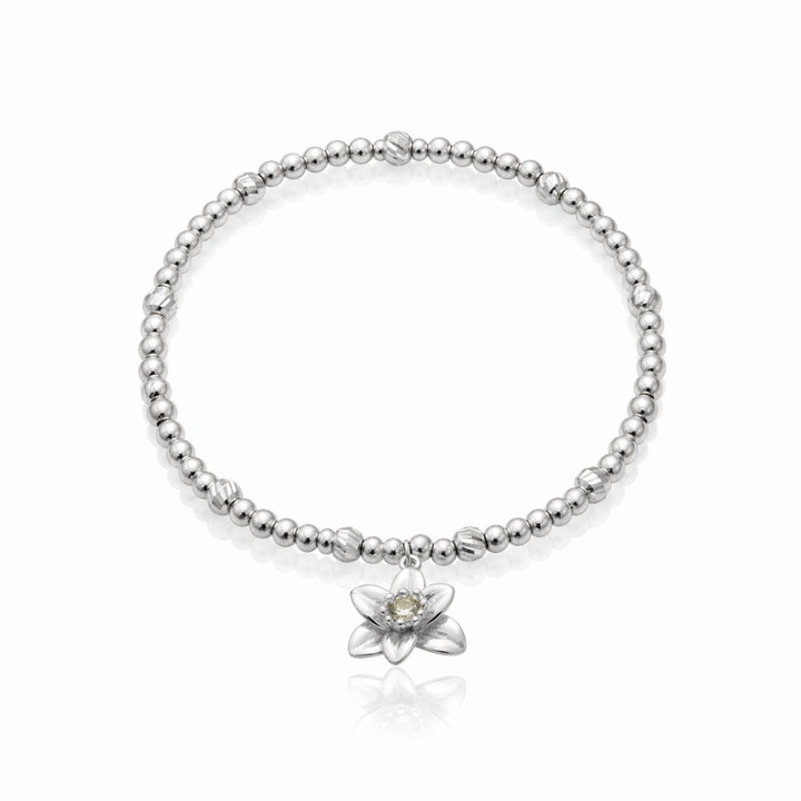 Ola Silver Daffodil Flower Bracelet