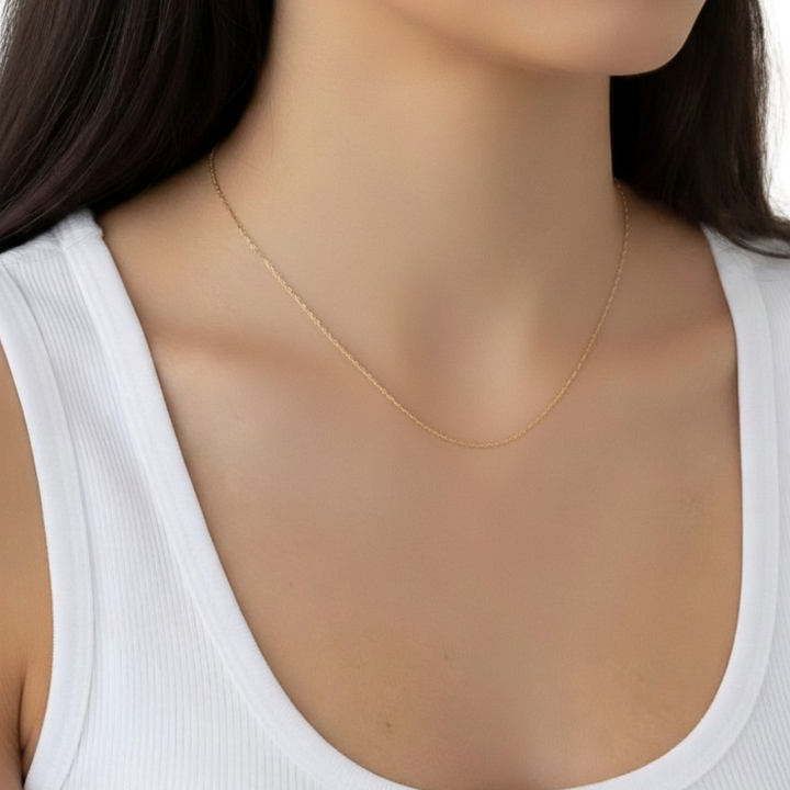 Mococo Fine 9ct Solid Gold Flexible Twist Necklace