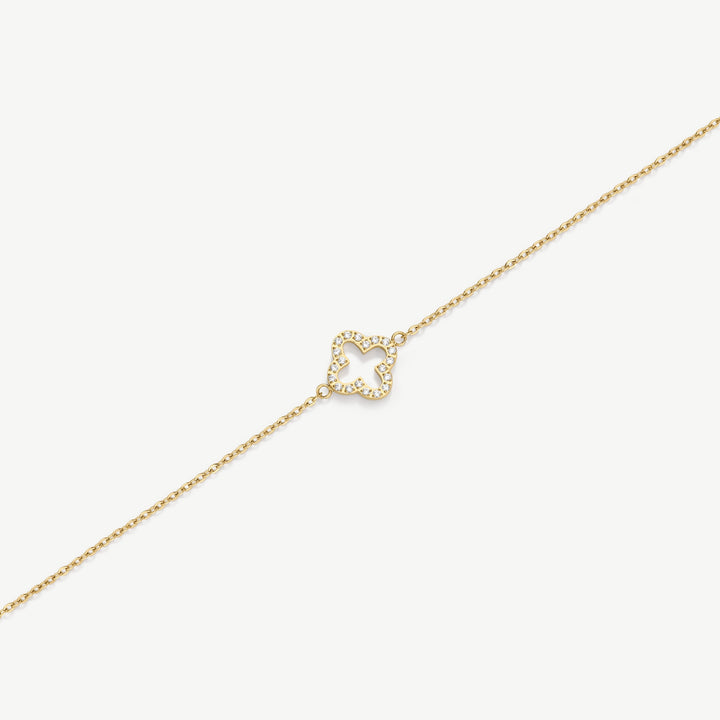 D.Louise Pavé Clover Bracelet Gold - Mococo