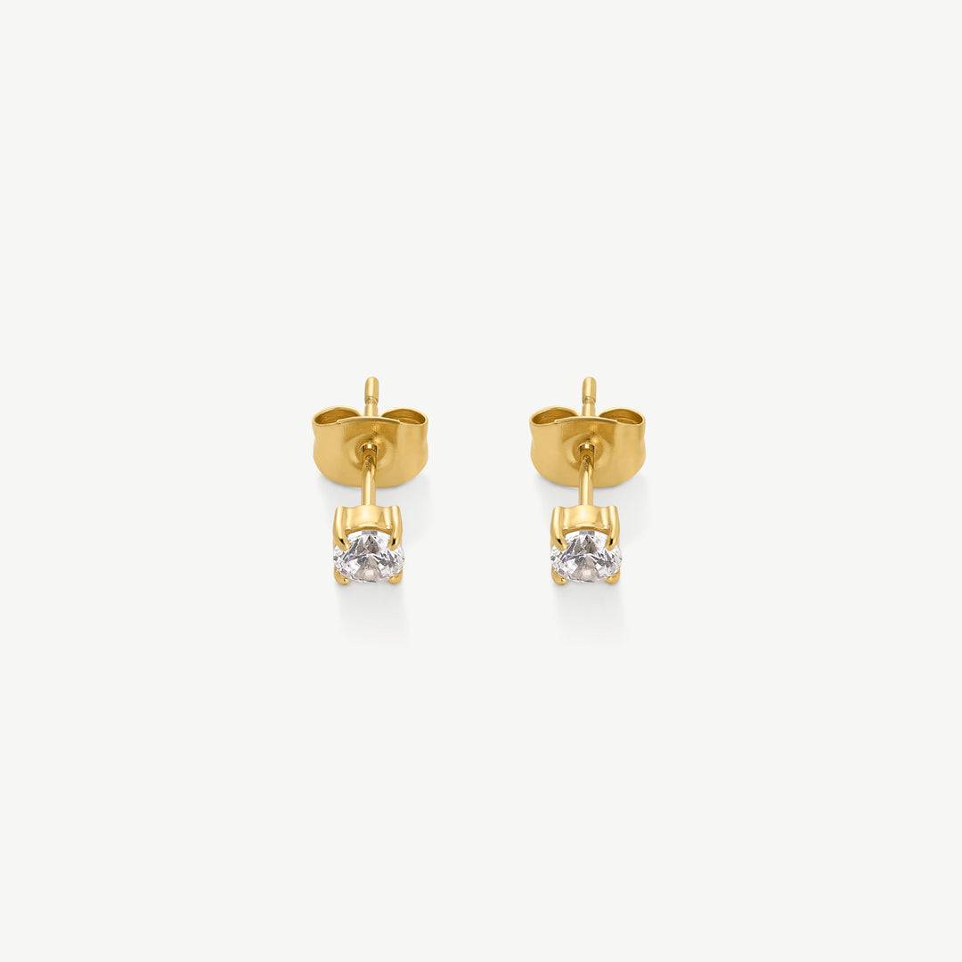 D.Louise Mini Tennis Studs Gold - Mococo