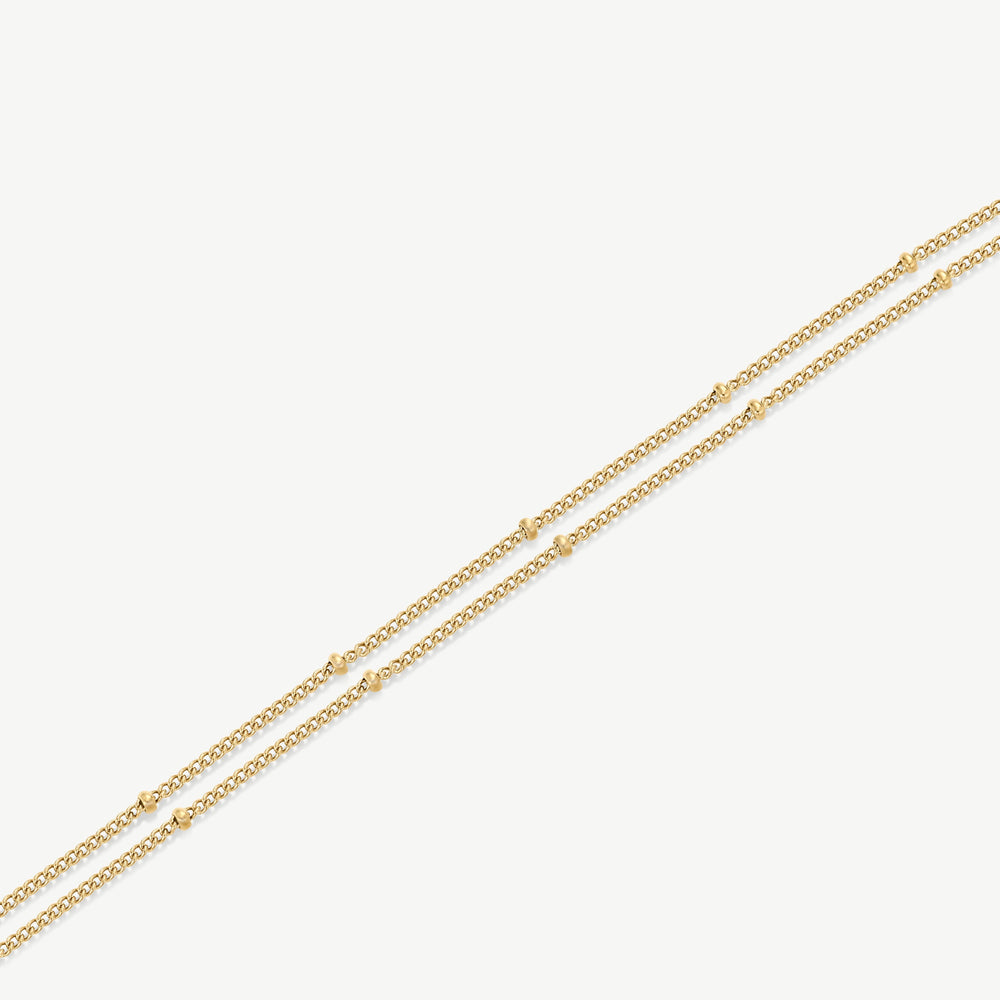 D.Louise Double Beaded Bracelet 16cm Gold - Mococo