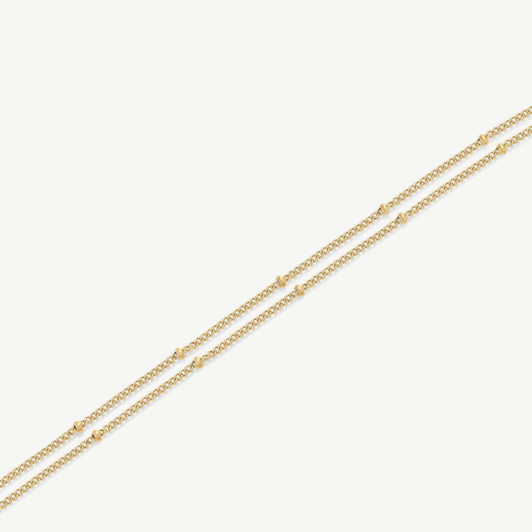 D.Louise Double Beaded Bracelet 16cm Gold - Mococo