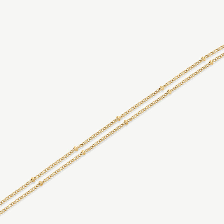 D.Louise Double Beaded Bracelet 16cm Gold - Mococo