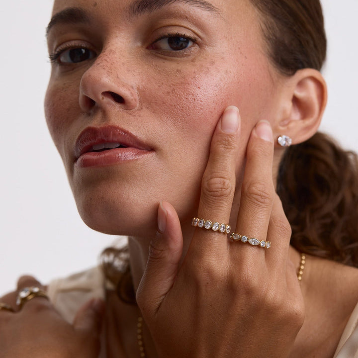 D.Louise Gold Marquise Stacking Ring - Mococo