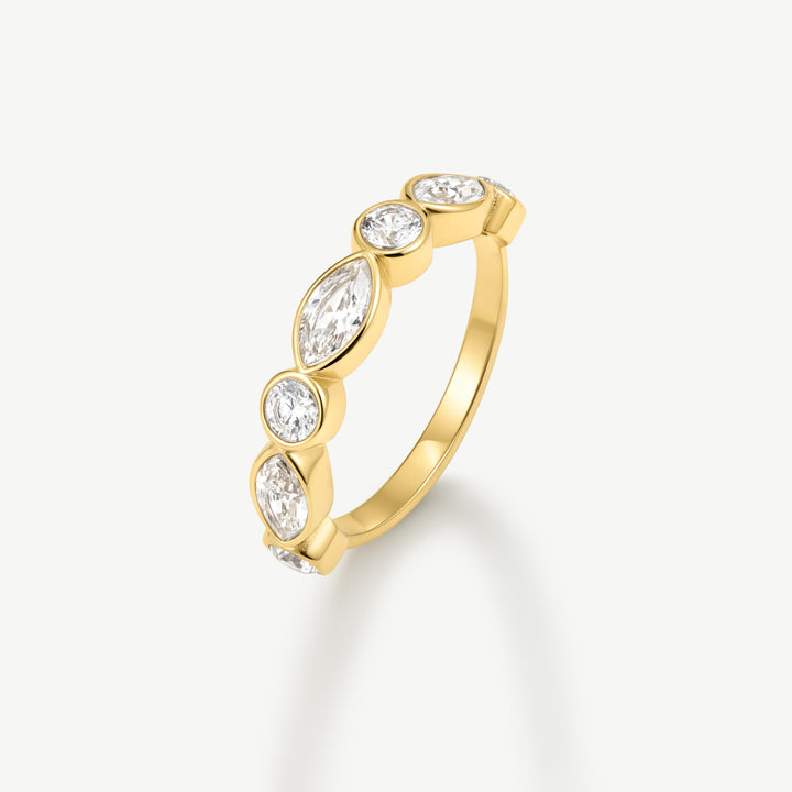 D.Louise Gold Marquise Stacking Ring - Mococo