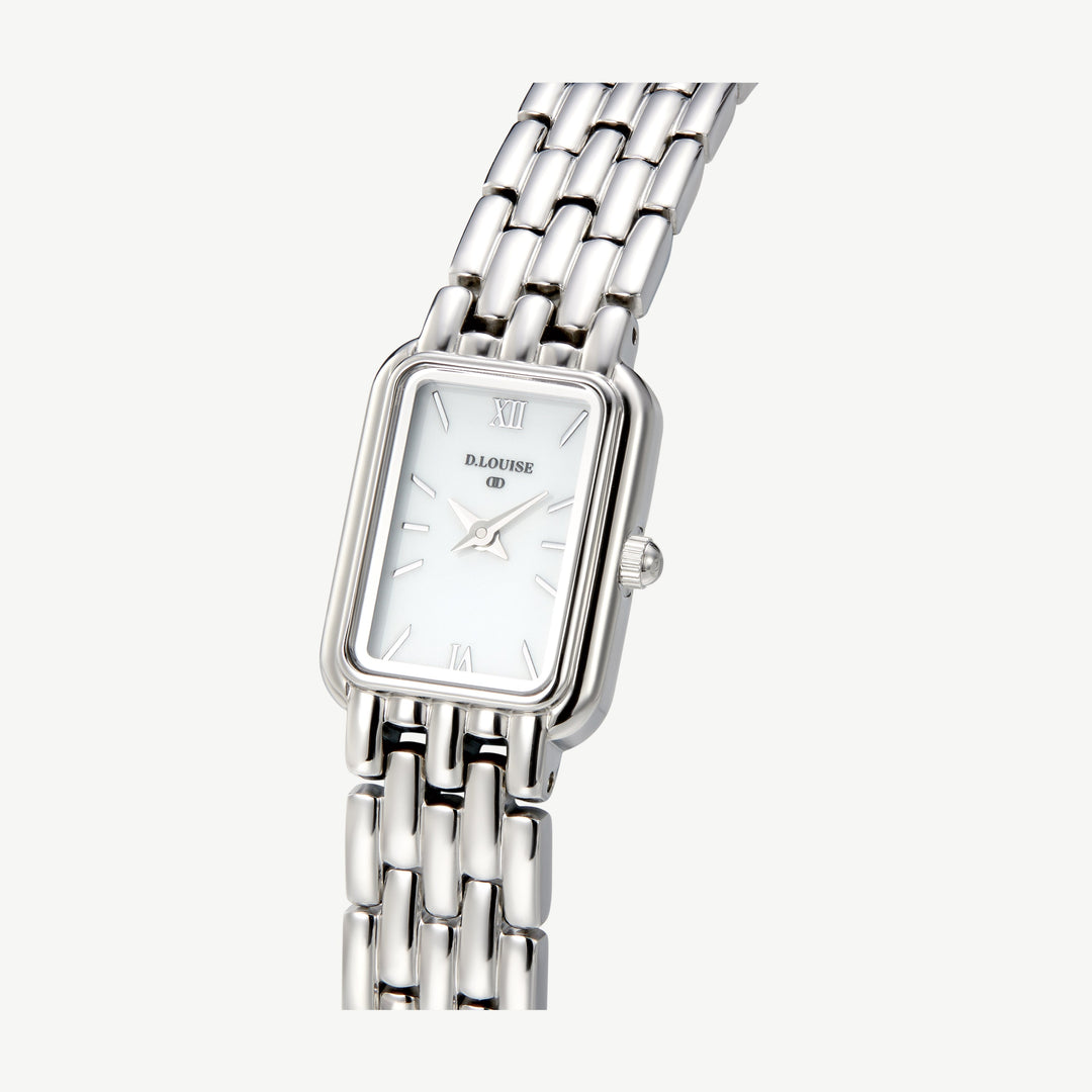 D.Louise Classic Stainless Linked Watch Silver - Mococo