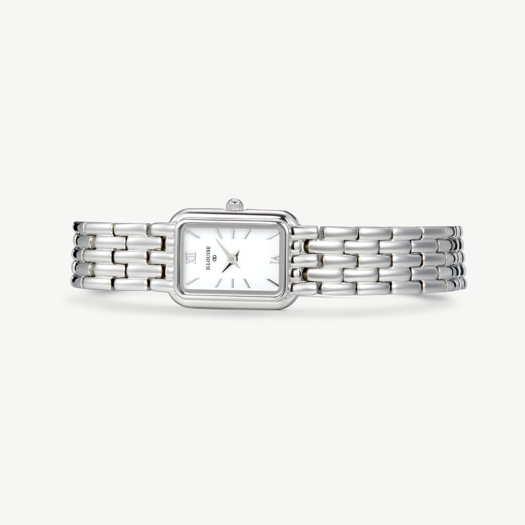 D.Louise Classic Stainless Linked Watch Silver - Mococo