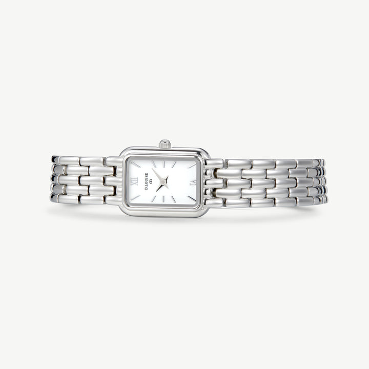 D.Louise Classic Stainless Linked Watch Silver - Mococo