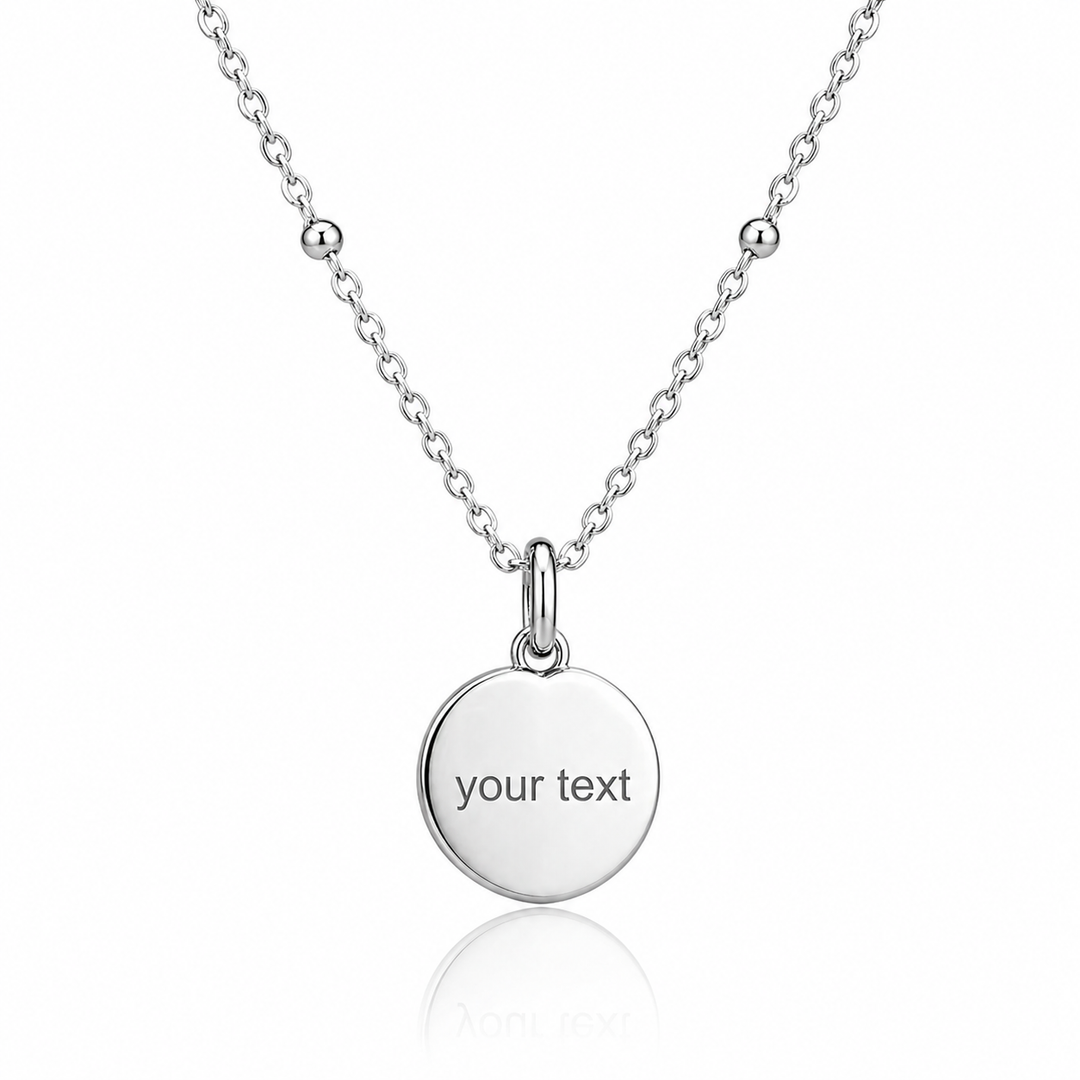 Mococo Silver Personalised Circle Charm Necklace