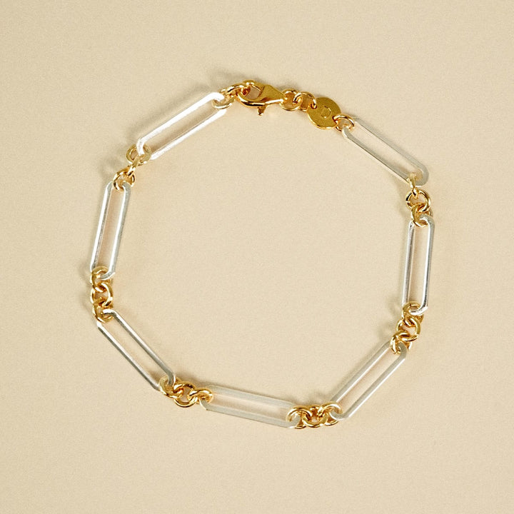 Polly Newman Mixed Metal Paperclip Chain Bracelet