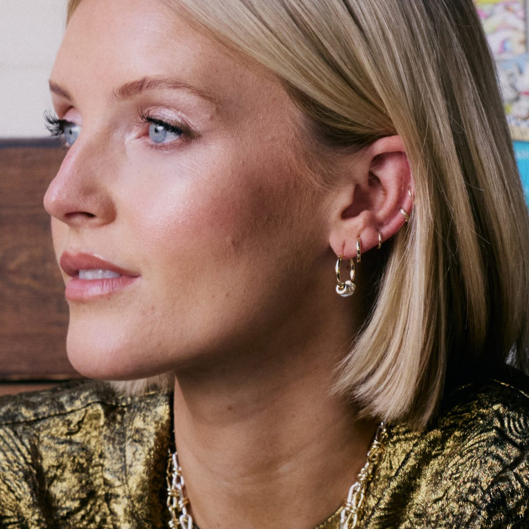 Polly Newman Crystal Bead Hoop Earrings