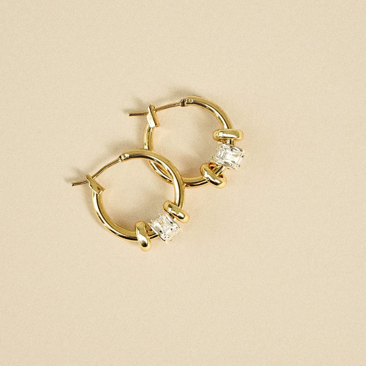 Polly Newman Crystal Bead Hoop Earrings