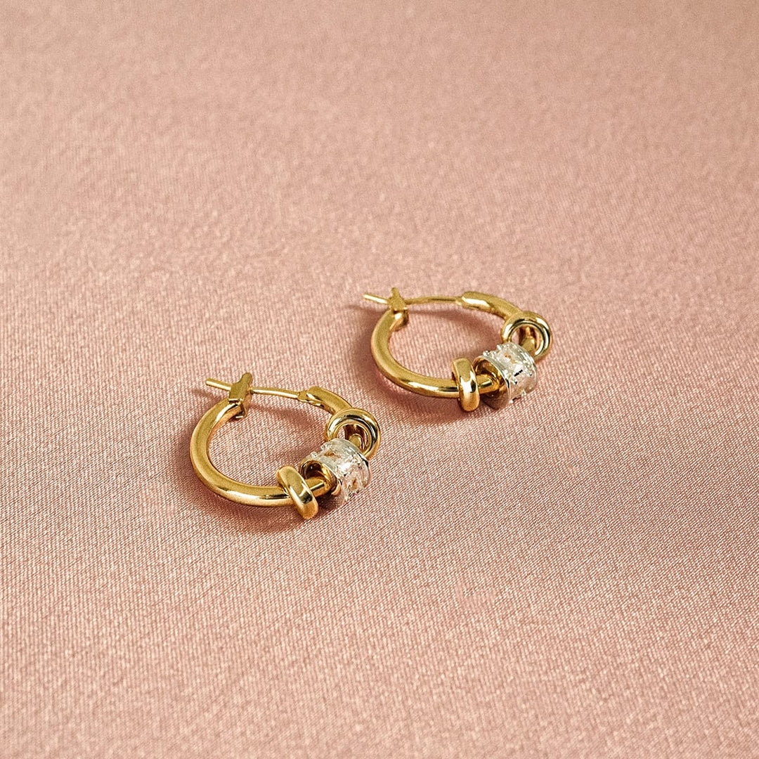 Polly Newman Crystal Bead Hoop Earrings