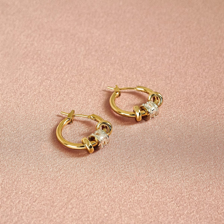 Polly Newman Crystal Bead Hoop Earrings
