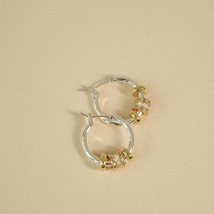 Polly Newman Crystal Bead Hoop Earrings