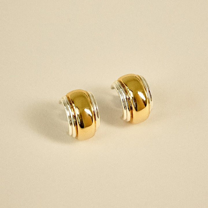 Polly Newman Mixed Metal Bold Hoop Earrings