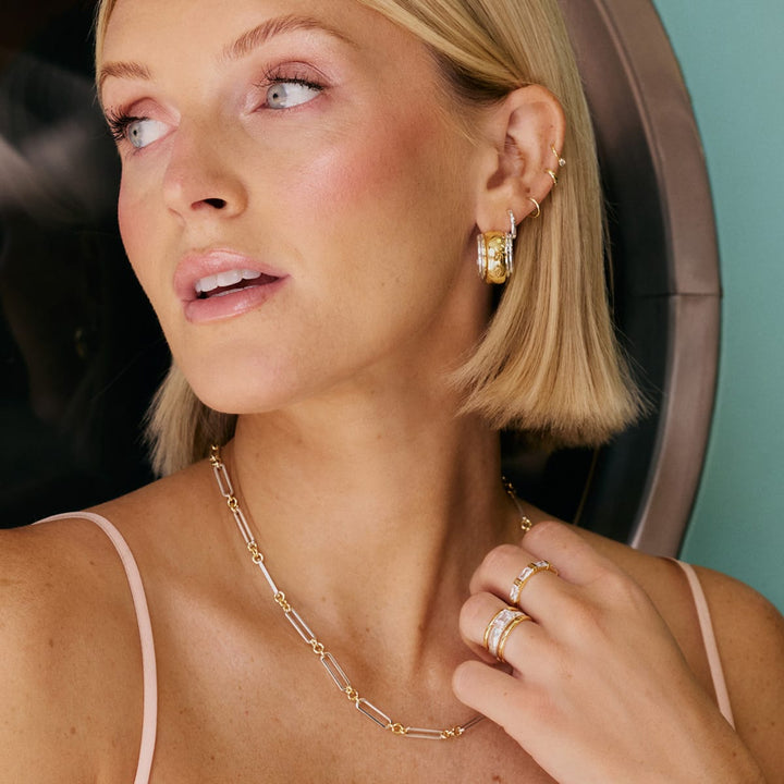 Polly Newman Mixed Metal Bold Hoop Earrings