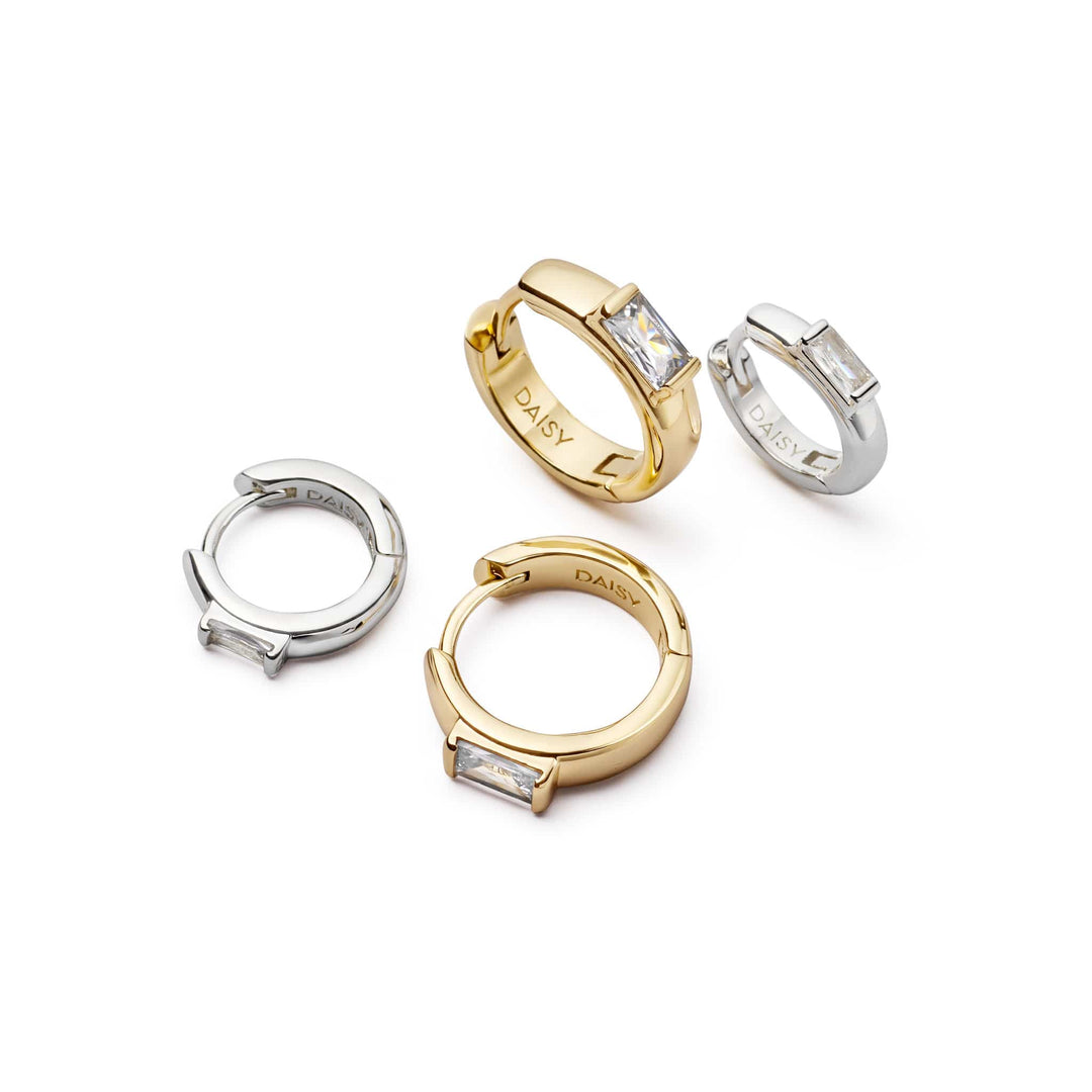 Polly Newman Mixed Metal Huggie Earrings