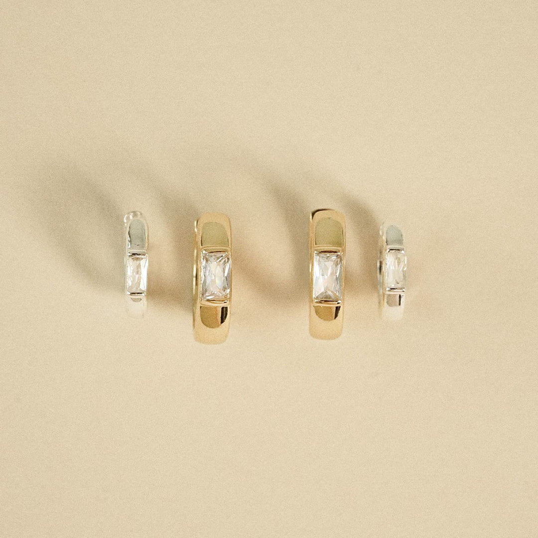 Polly Newman Mixed Metal Huggie Earrings