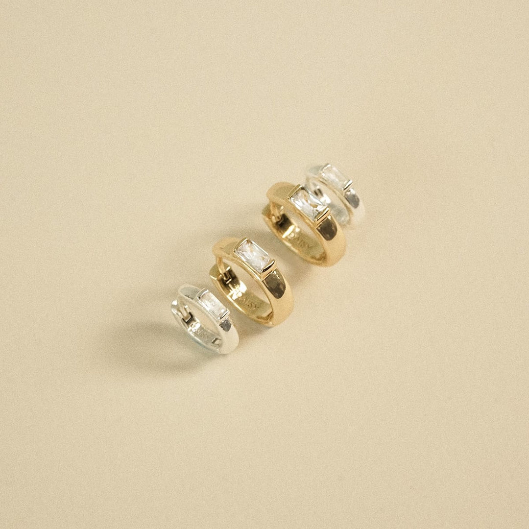Polly Newman Mixed Metal Huggie Earrings