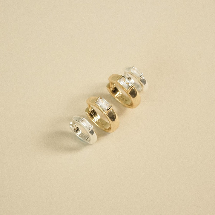 Polly Newman Mixed Metal Huggie Earrings