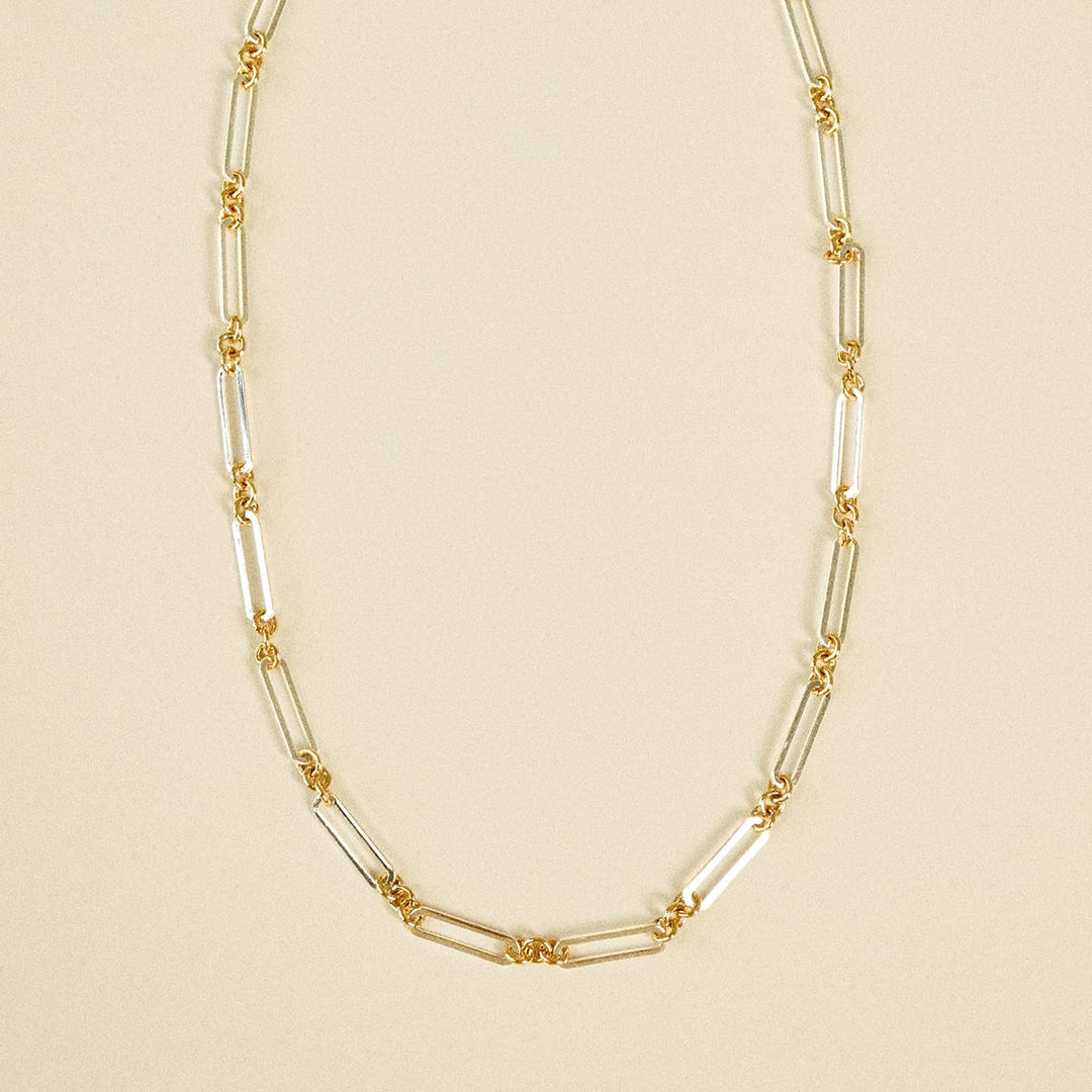 Polly Newman Mixed Metal Paperclip Chain Necklace