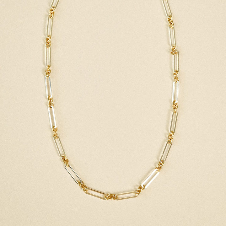 Polly Newman Mixed Metal Paperclip Chain Necklace