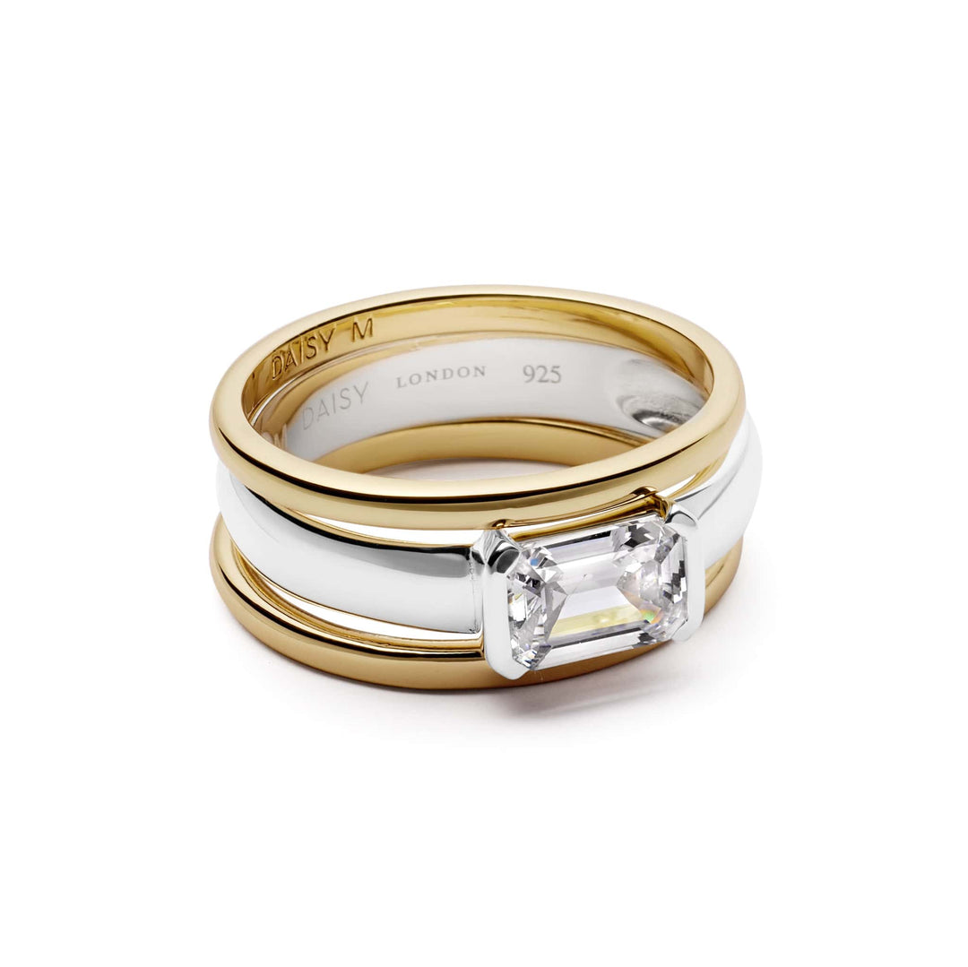 Polly Newman Mixed Metal Crystal Ring