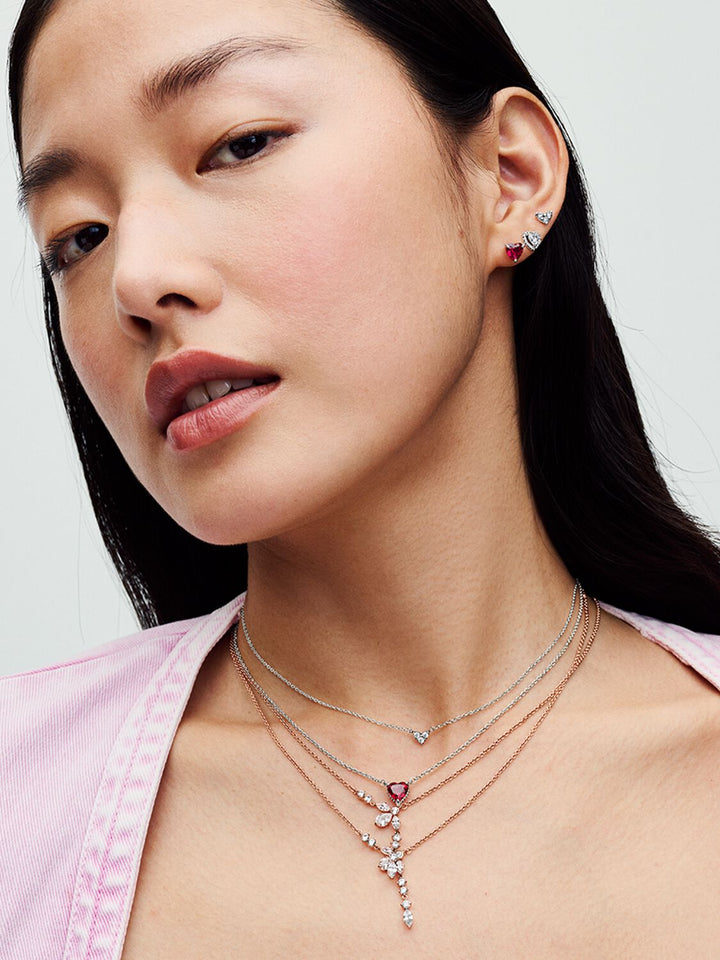 Pandora Silver Elevated Heart Stud Earrings