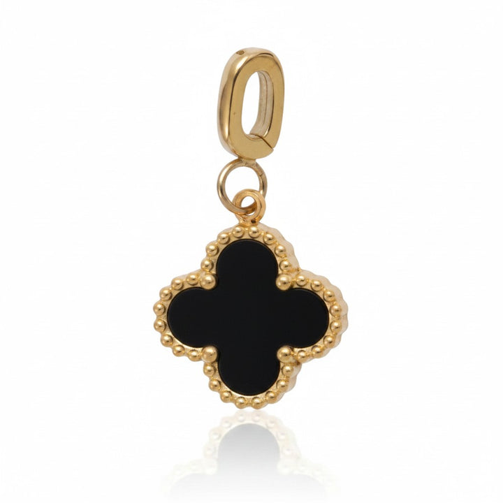 Mococo Gold Black Clover Clip-On Charm