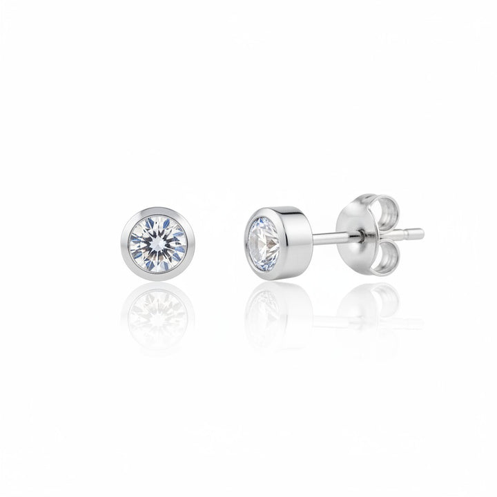 Ola Silver Classic CZ Stud Earrings