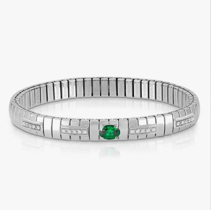 Nomination Silver XTE Oval Green Emerald Bracelet
