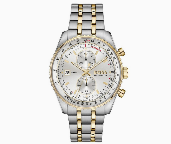 Boss Skytraveller Two-Tone Chronograph Watch