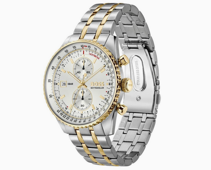 Boss Skytraveller Two-Tone Chronograph Watch