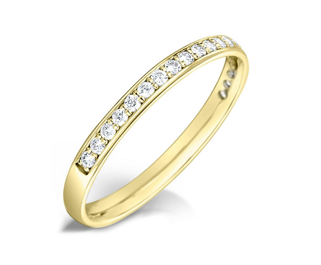 Mococo Fine 14ct Yellow Gold 1.5mm Diamond Channel Ring