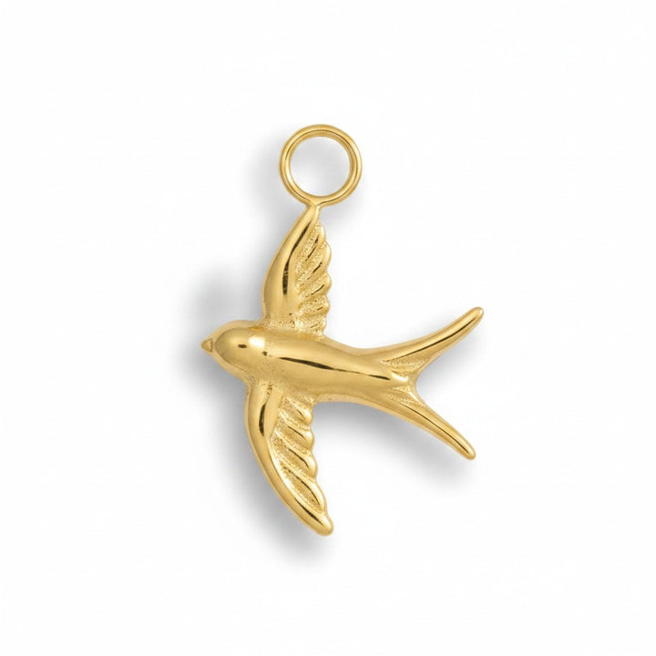 Mococo Gold Freedom Swallow Bird Clip-On Charm