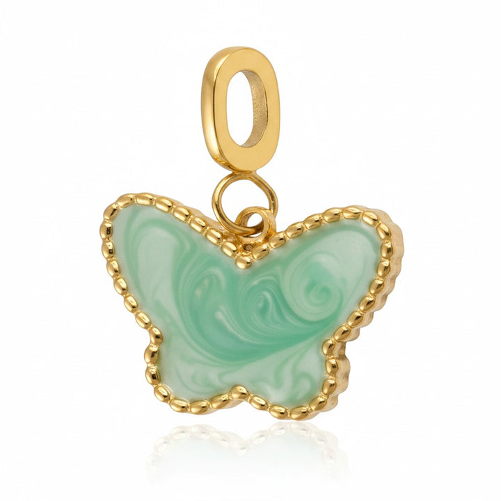 Mococo Gold Enamel Butterly Clip-On Charm