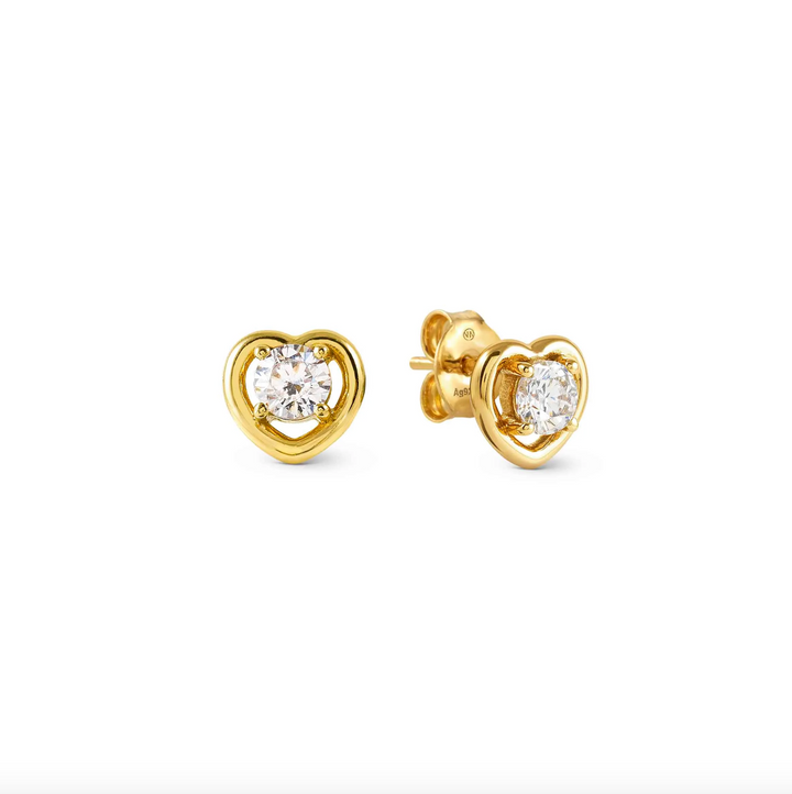 Nomination Gold Cubic Zirconia Heart Earrings