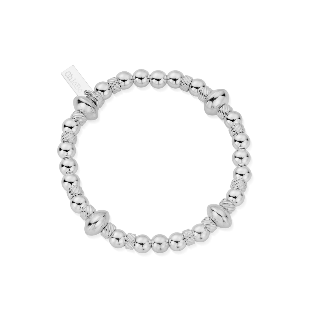 ChloBo Silver Twisted Disc Filler Bracelet