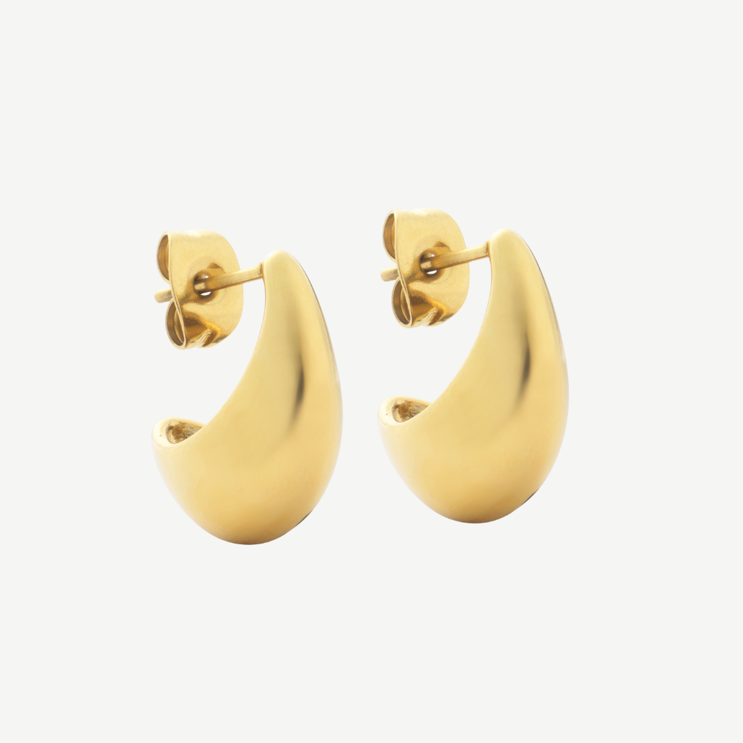 D.Louise Curved Mini Hoops Gold - Mococo