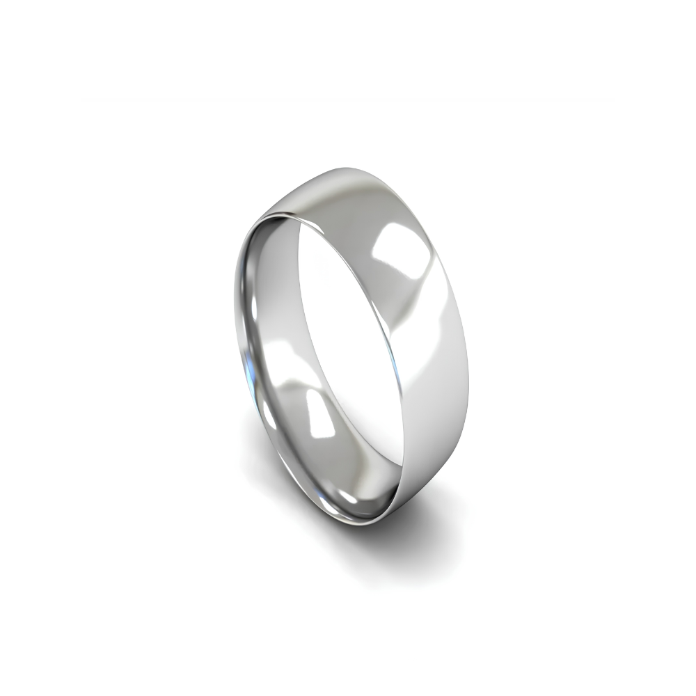 Mococo Fine 9ct White Gold 8mm Traditional Court Wedding Ring