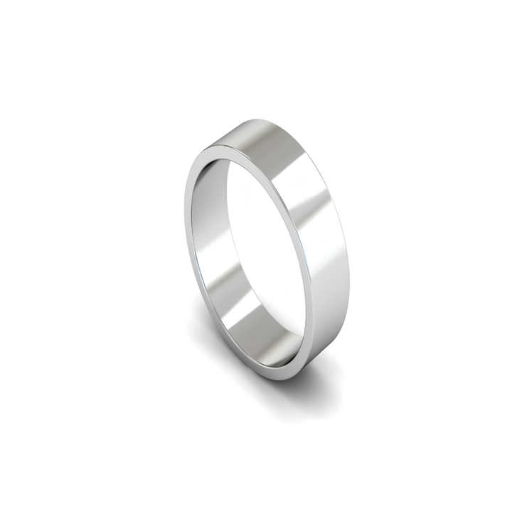 Mococo Fine 18ct White Gold 6mm Flat Wedding Ring