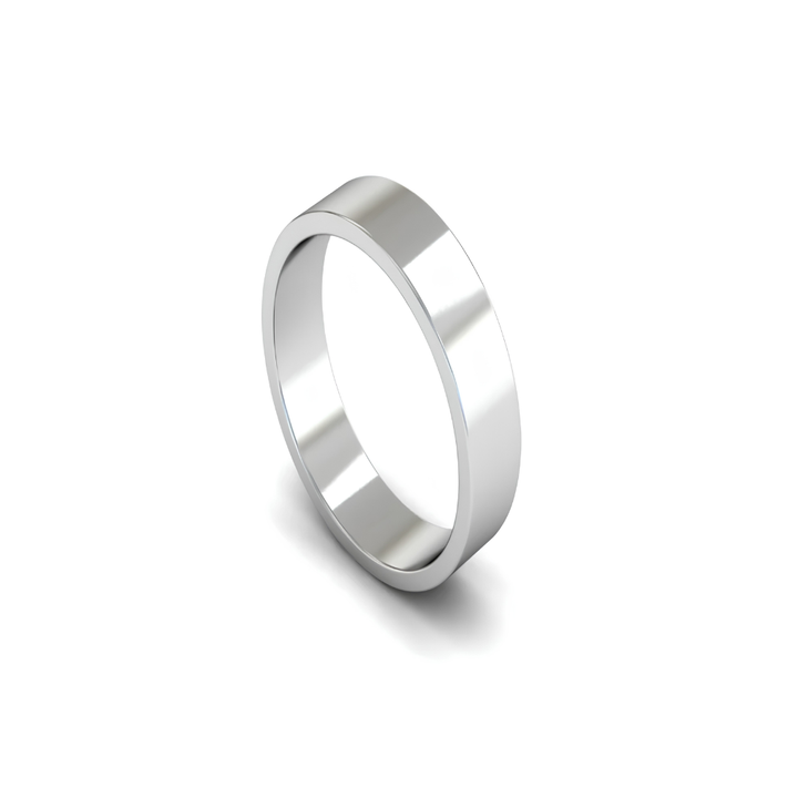 Mococo Fine 18ct White Gold 5mm Flat Wedding Ring