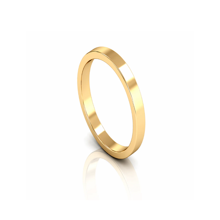 Mococo Fine 9ct Yellow Gold 2mm Flat Wedding Ring