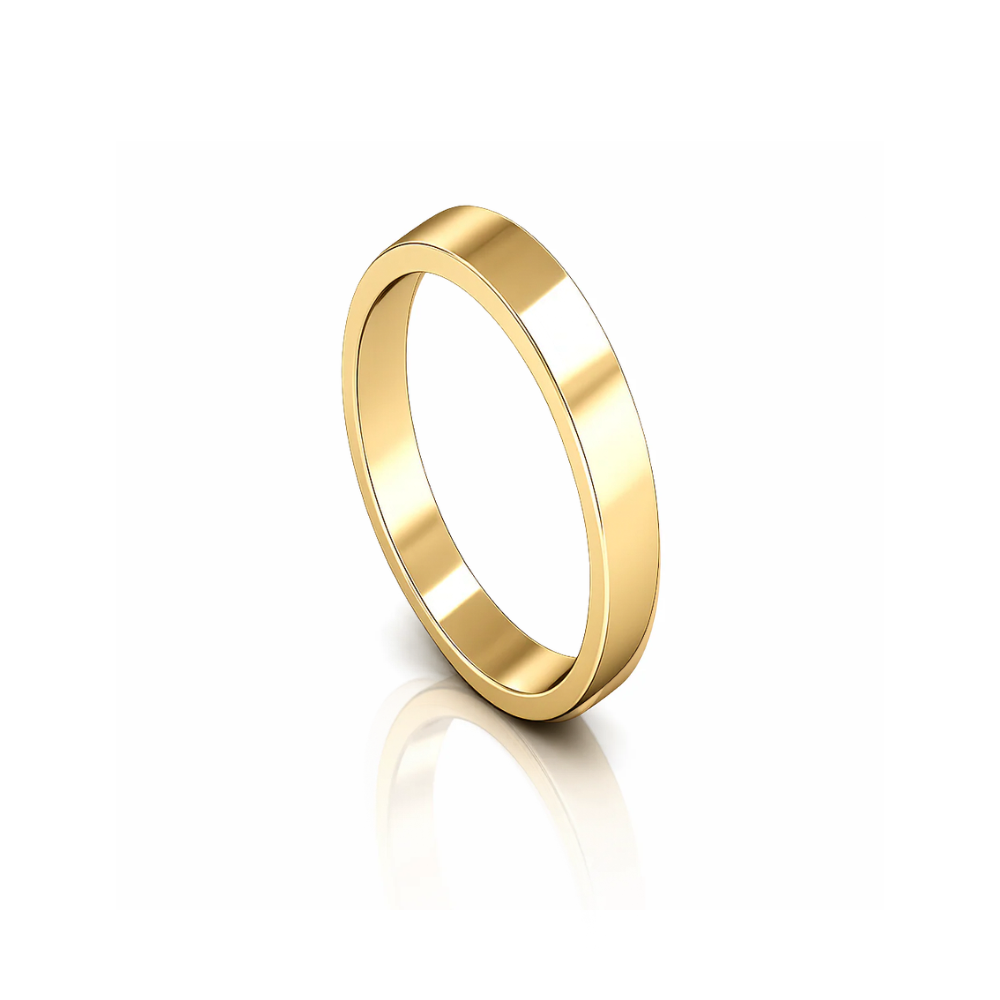 Mococo Fine 9ct Yellow Gold 4mm Flat Wedding Ring
